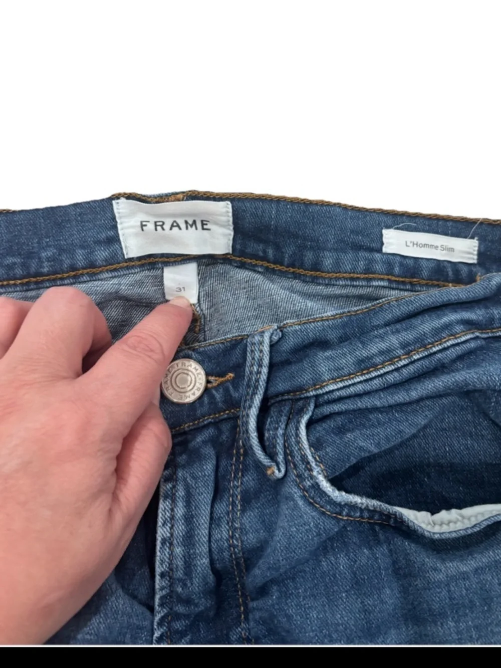 Frame Denim Slim Straight Jeans - Medium Blue